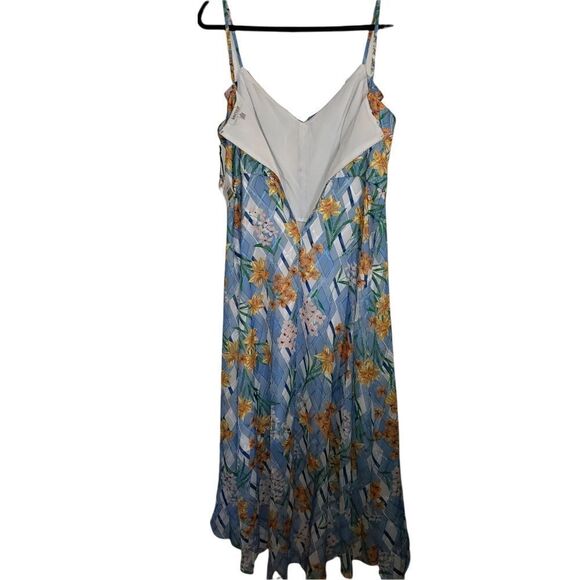 Kensie Printed Ruffled Lined Sleeveless Maxi Hi-Low Dress - Picture 5 of 13